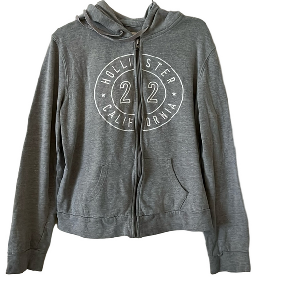 Hollister California 22 large soft good shape gray lounge weekend casual zip up - Picture 1 of 7